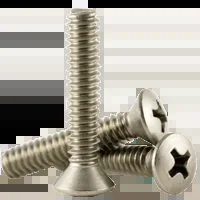 #10-24 x 3/8″ Machine Screws, Phillips Oval Head, 18-8 Stainless Steel, Coarse, Fully Threaded, Qty 1000
