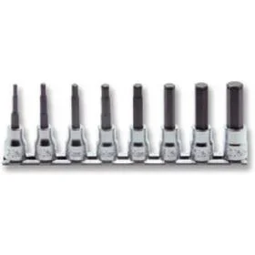 3/8 Sq. Dr. Grip Ring Hex Bit Socket Set, 3mm-12mm – 8 pieces