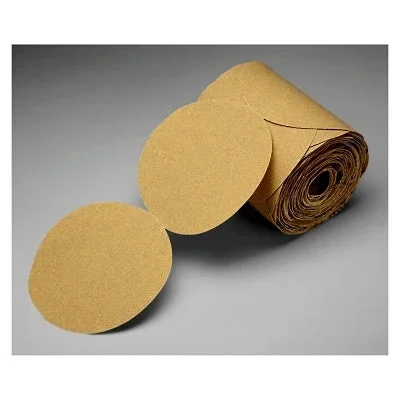 3M 7000028093 Stikit Gold Paper Disc Roll 216U, Aluminum Oxide, 5 in dia x NH, P320 Grit, Die 500X