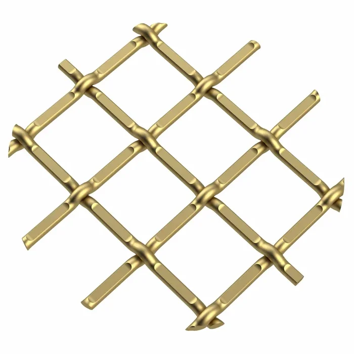 .5″ Round Single Diamond Decorative Grille – Satin Brass, 36″ W x 24″ L Sheet