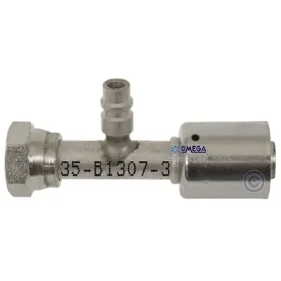 Bargain Omega Straight Aluminum Beadlock Fitting No. 10 Female O-Ring x No. 12 Beadlock with R134A Port – 35-B1307-3