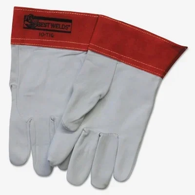Best Welds 10TIGM 10-TIG Capeskin Welding Gloves Medium White/Red