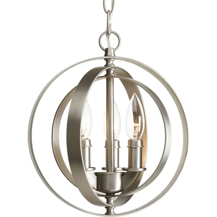 Big Sale Progress Lighting P5142-126 3-Light Pendant Fixture 60-Watt 120-Volt 10-1/8-Inch Burnished Silver Equinox