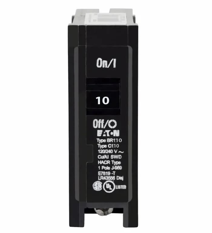 BR110 – Eaton – 10 Amp Circuit Breaker – Plug-In – 10 Amp – 1 Pole – 120 Volt No Minimum Order