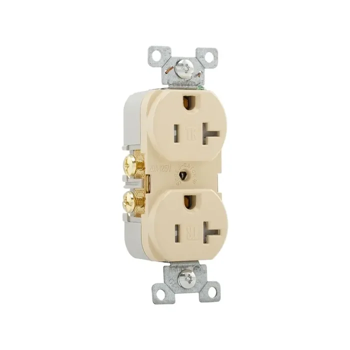 Brand New Cooper Wiring Device TRCR20V 3-Wire 2-Pole Tamper-Resistant Dual Voltage Straight Blade Receptacle 125-Volt AC 20-Amp NEMA 5-20R Ivory