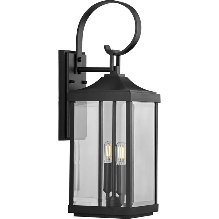 Brand New Progress Lighting P560022-031 Dimmable 2-Light Wall Lantern Voltage Rating 120-Volt AC Textured Black Gibbes Street