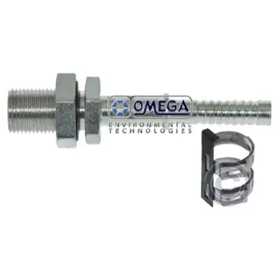 Bulk Order Omega Straight O-Ring Type Steel Bulkhead Fitting No. 8 Air-O-Crimp with Clamp – 35-AN1702C