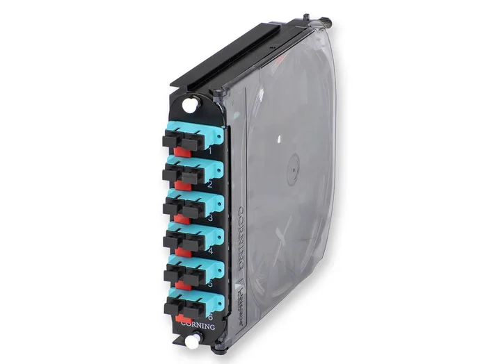 CCH Pigtailed Splice Cassette12F SC duplex 50 µm multimode(OM3/4) CORNING CCH-CS12-E7-P00TE