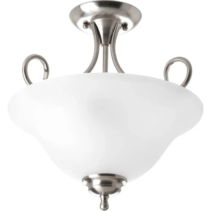 Express Delivery Progress Lighting P3460-09ET 2-Light Close-To-Ceiling Fixture 60-Watt 120-Volt Brushed Nickel Plated Melon