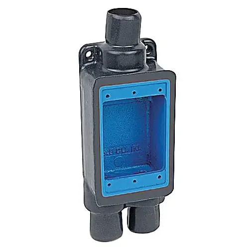 Genuine Thomas & Betts FSCC2-G Iron 1-Gang Shallow Style Feed-Thru FS Device Box (3) 3/4-Inch Hub Ocal