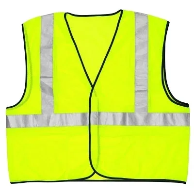 MCR Safety VCL2MLL Class II Safety Vests Large Fluorescent Lime