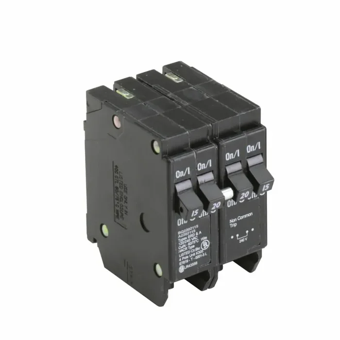 Sale Eaton BQ2202115 Plug-On Mount Type BQ Quadplex Circuit Breaker 4-Pole (1) 15-Amp (2) 20-Amp (1) 15-Amp 120/240-Volt AC 120-Volt AC