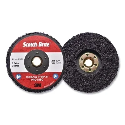 Scotch-Brite 7100175464 Clean and Strip XT Pro and XT Pro Extra Cut Disc, 4-1/2 in dia, Extra Coarse, 13300 RPM, Silicon Carbide, Purple, XO-DC