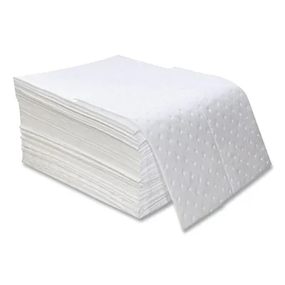Spilfyter OS-100 Sorbent Pads and Rolls 18 in L x 16 in W Oil Only Light Single-Ply White Pads