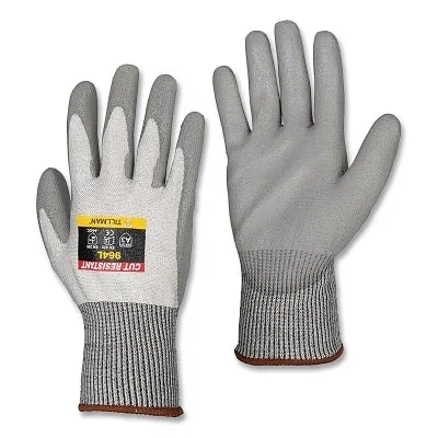 Tillman 964XL Cut Resistant HPPE Gloves, 964, A3, Polyurethane Coating, X-Large, Gray