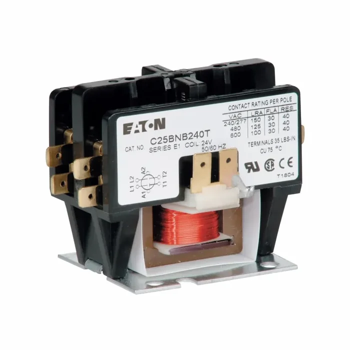 Time-Limited Eaton C25BNB220T 2-Pole Non-Reversing Compact Design Definite Purpose Contactor 600-Volt AC 20-Amp Inductive 30-Amp Resistive