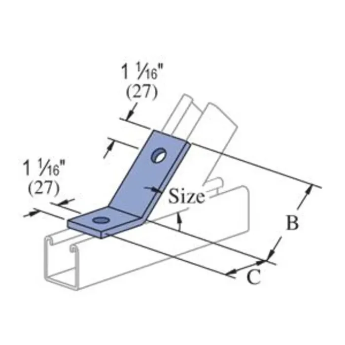Today Only Open Angle Connector, 45°, Steel/Electro-Galvanized