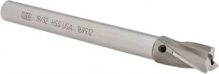 Union Butterfield 19/32″ Diam, 1/2″ Shank, Diam, 3 Flutes, Straight Shank, Interchangeable Pilot Counterbore 5-3/8″ OAL, 3/4″ Flute Length, Bright Finish, High Speed Steel, Aircraft Style 6210118 – 65706483