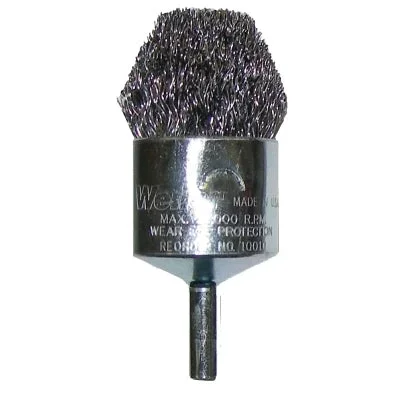 Weiler 10322 Controlled Flare End Brushes, Stainless Steel, 22,000 rpm, 1″ x 0.014″