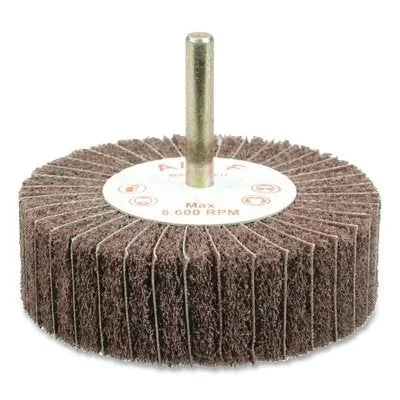 Weiler 54508 Stem-Mounted Interleaf Flap Wheel, 3 in dia, 320 grit, 8600 RPM