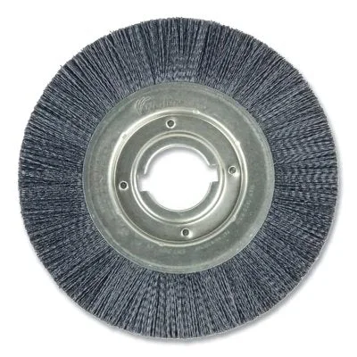 Weiler 86129 Burr-Rx Crimped Filament Wheel Brush, 10 in dia, 1-1/8 in W Face, Nylon, 1800 rpm