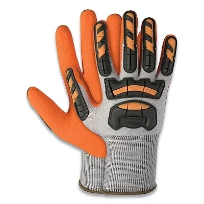 Wells Lamont I2477M I2477 Hi-Vis Cut Resistant Impact Gloves, Stainless Steel, Fiberglass, HPPE, Nylon, Lycra, Medium, Hi-Vis Orange/Gray/Black