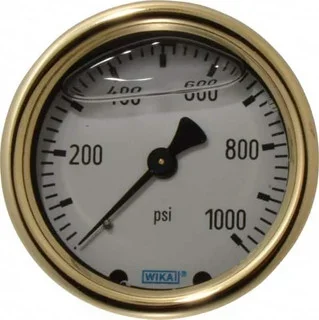 WIKA 2-1/2″ Dial, 1/4 Thread, 0-1,000 Scale Range, Pressure Gauge Back Connection Mount, Accurate to 1.5% of Scale 9318240 – 56456189