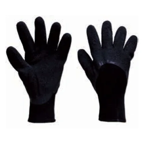 Wipeco LNG-W11 (1 Pair) Latex Nylon Gloves – X-Large, Black Nylon Knit, 3/4 Terry Acrylic Lining