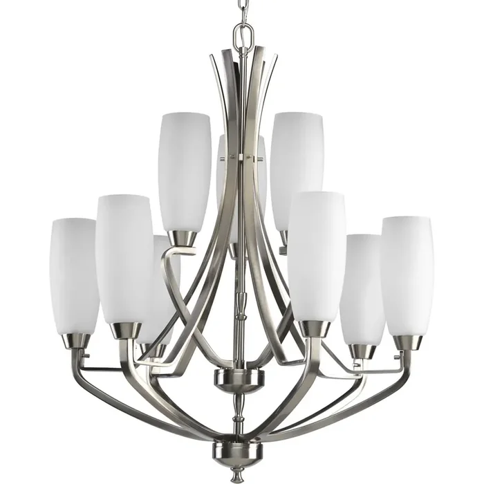 Worldwide Shipping Progress Lighting P4439-09 2-Tier Chandelier 60-Watt 120-Volt AC Brushed Nickel Wisten